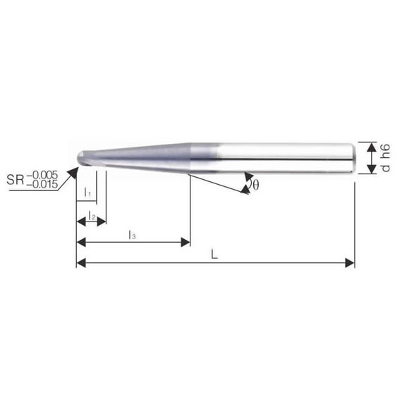 2刃球头铣刀（锥颈型）