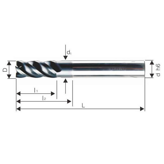 3刃\4刃平头立铣刀（缩颈型）